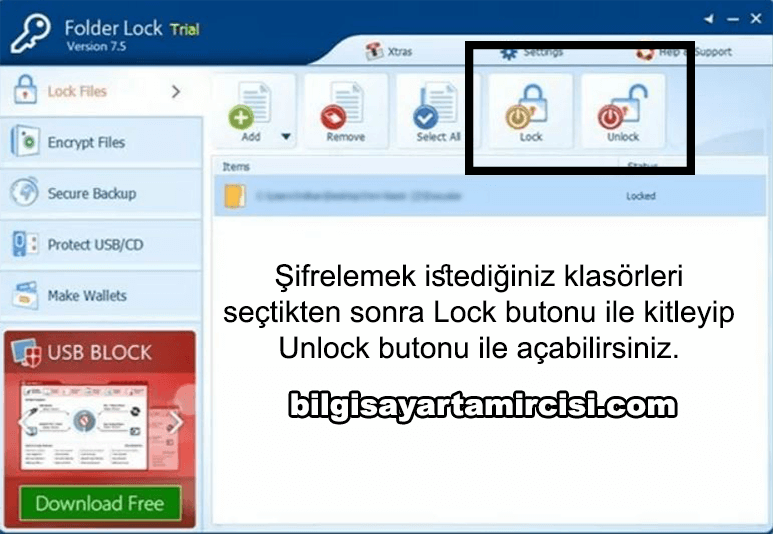 Folder Lock dosya şifreleme programı ile bilgisayarınızda bulunan özel dosyalarınızı güvenle saklayabilir diğer kullanıcıların erişmesini engelleyebilirsiniz.