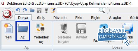 UDF Editör Dosya Açma, UDF PDF Çevirme yöntemi