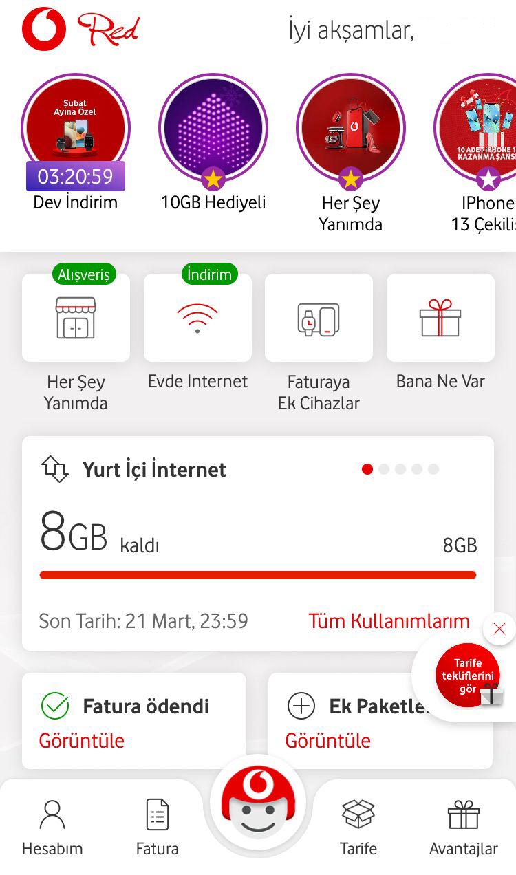 Vodafone Yanımda uygulaması ile Vodafone Taahhüt Sorgulama için Vodafone Yanımda uygulamasını telefonunuza yükleyin.